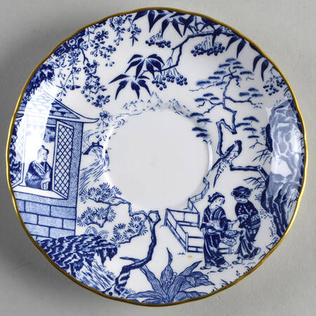 Blue Mikado Saucer for Footed Cream Soup Bowl