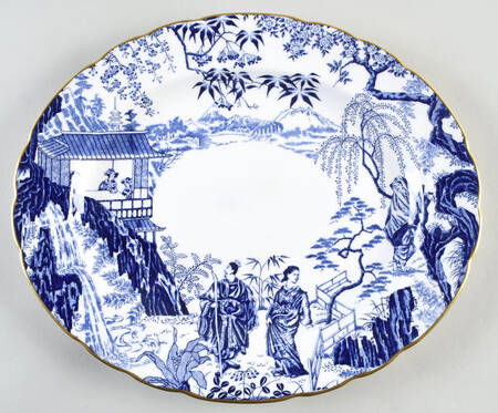 Blue Mikado 12" Oval Serving Platter