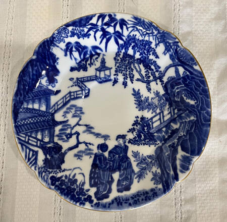 Blue Mikado Saucer for Footed Cup