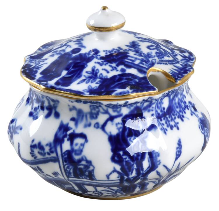Blue Mikado Mustard Jar & Lid