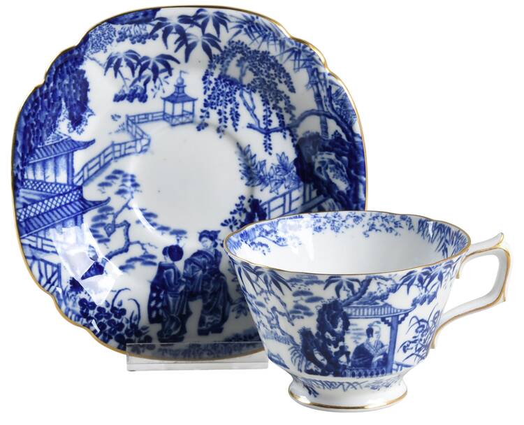 Blue Mikado Footed Cup & Saucer Set