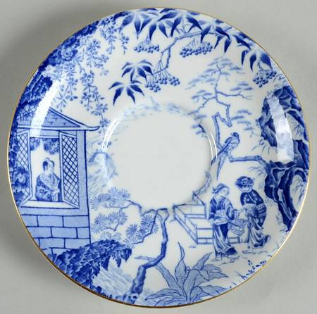Blue Mikado Saucer for Footed Cream Soup Bowl