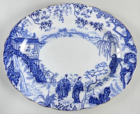 Blue Mikado 15" Oval Serving Platter