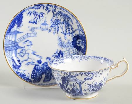 Blue Mikado Footed Cup & Saucer Set