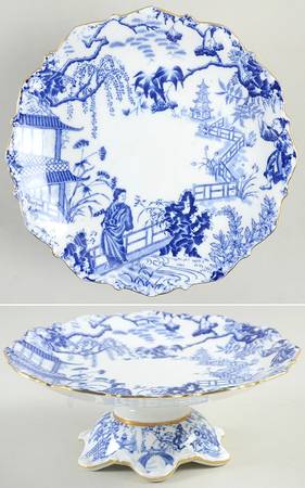 Blue Mikado Round Compote (Height X Width)