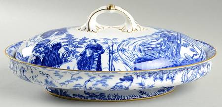 Blue Mikado Oval Covered Vegetable