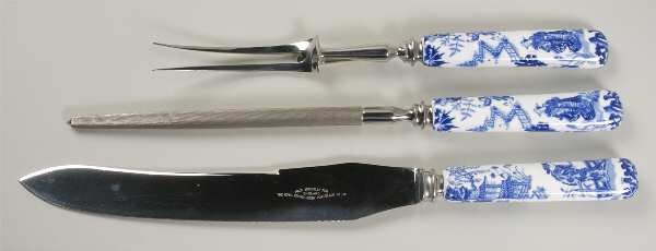Blue Mikado Three Piece Carving Set