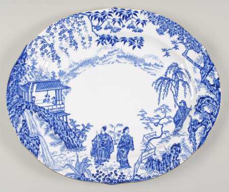 Blue Mikado 15" Oval Serving Platter