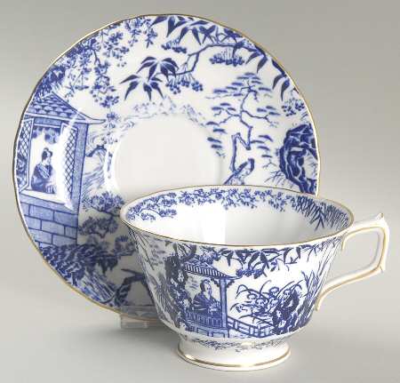 Blue Mikado Oversized Cup & Saucer Set