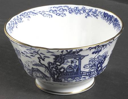 Blue Mikado Large Footed Rice Bowl
