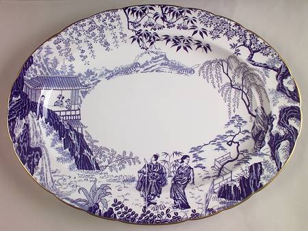 Blue Mikado 16" Oval Serving Platter