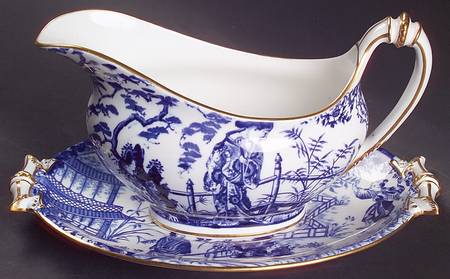 Blue Mikado Gravy Boat & Underplate