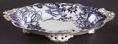 Blue Mikado Oval Dessert Dish