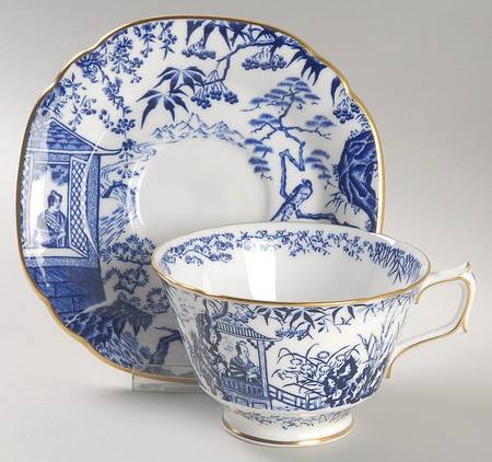 Blue Mikado Oversized Cup & Saucer Set