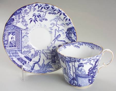 Blue Mikado Oversized Cup & Saucer Set
