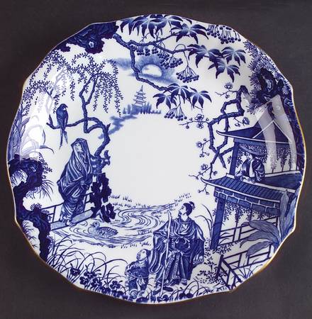 Blue Mikado Cake Plate