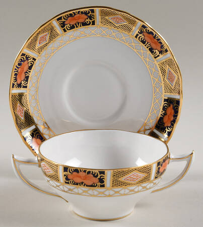 Border Imari Flat Bouillon Cup & Saucer