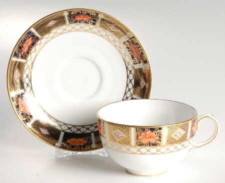 Border Imari Flat Cup & Saucer Set by Royal Crown Derby