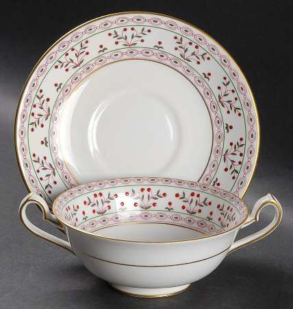 Brittany Footed Cream Soup Bowl & Saucer Set