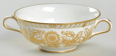Brocade Footed Cream Soup Bowl