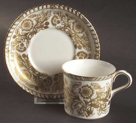 Brocade Flat Demitasse Cup & Saucer Set