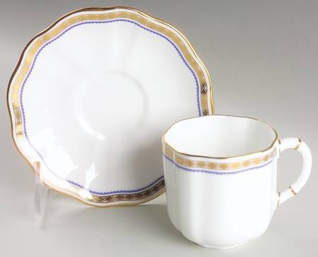 Carlton Blue Flat Demitasse Cup & Saucer Set