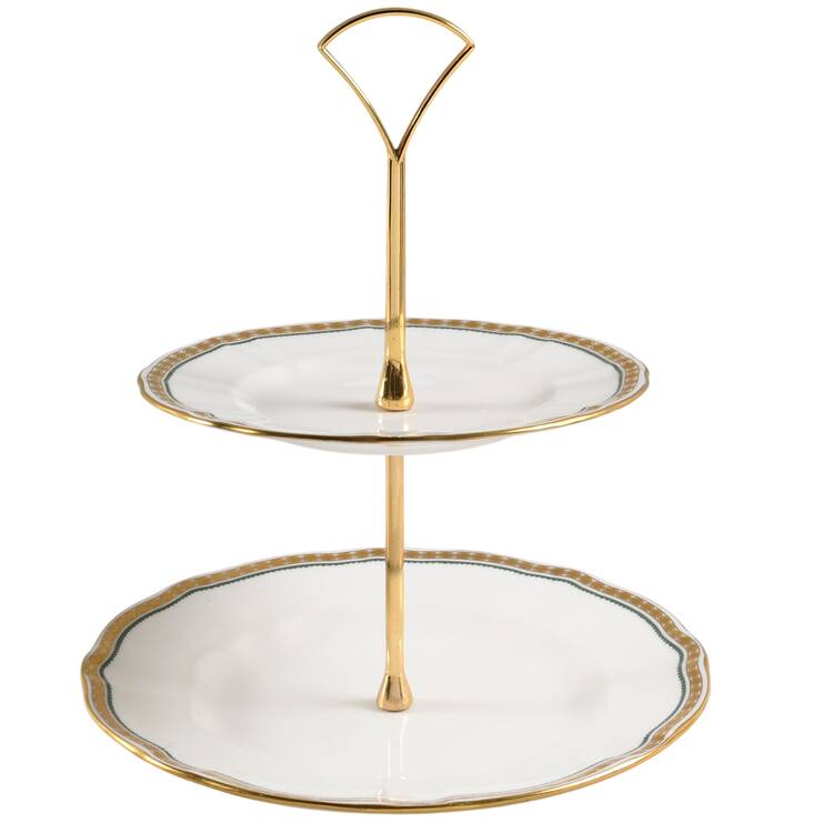 Carlton Blue 2-Tiered Serving Tray (Salad & Bread/Butter Plate)