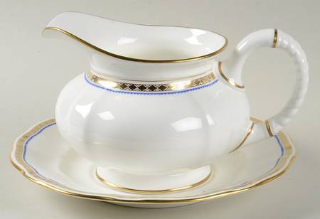 Carlton Blue Gravy Boat & Underplate