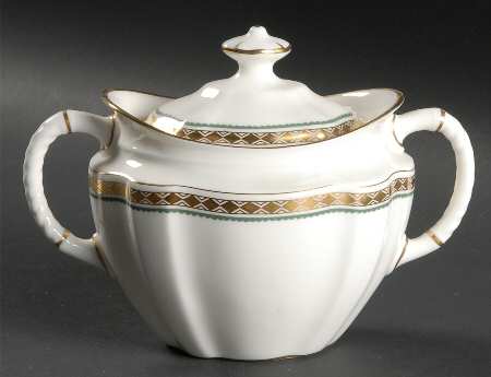 Carlton Green Sugar Bowl & Lid
