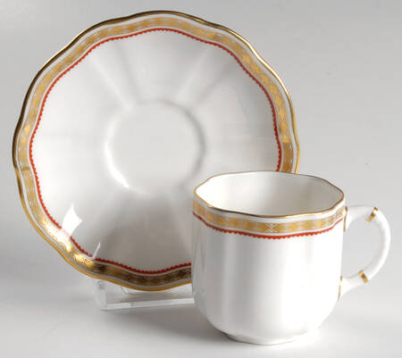 Carlton Red Flat Demitasse Cup & Saucer Set