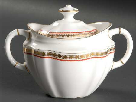 Carlton Red Sugar Bowl & Lid