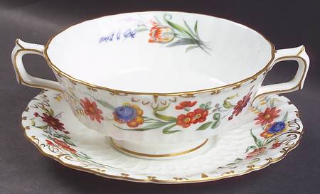 Chatsworth Footed Cream Soup Bowl & Saucer Set