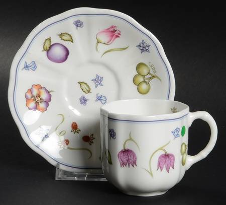 Chatsworth (Scalloped, Fruit) Flat Demitasse Cup & Saucer Set