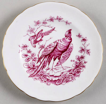 Chelsea Bird Red Pink Bread & Butter Plate