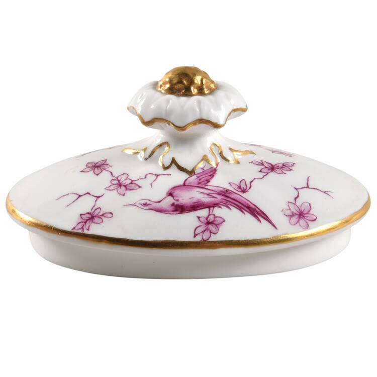 Chelsea Bird Red Pink Lid for Sugar Bowl