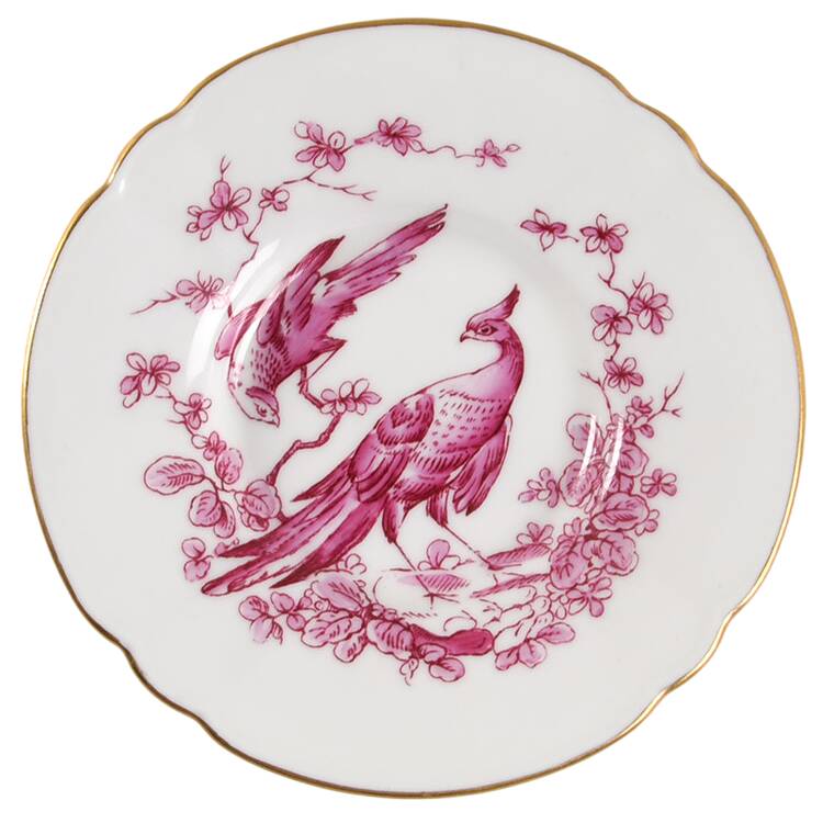 Chelsea Bird Red Pink Saucer for Demitasse Cup