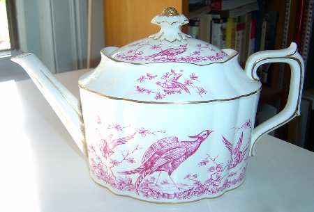 Chelsea Bird Red Pink Teapot & Lid