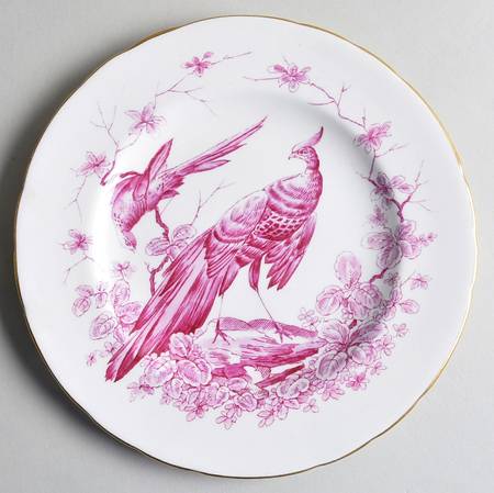 Chelsea Bird Red Pink Salad Plate