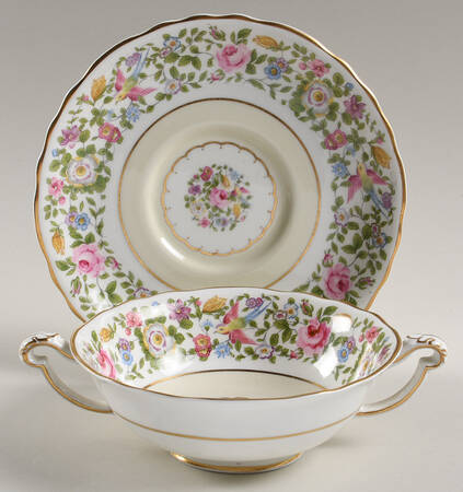 Cotswold Footed Cream Soup Bowl & Saucer Set