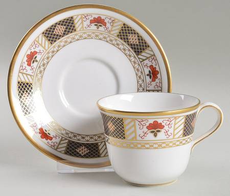 Derby Border Flat Cup & Saucer Set