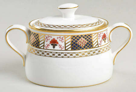 Derby Border Sugar Bowl & Lid