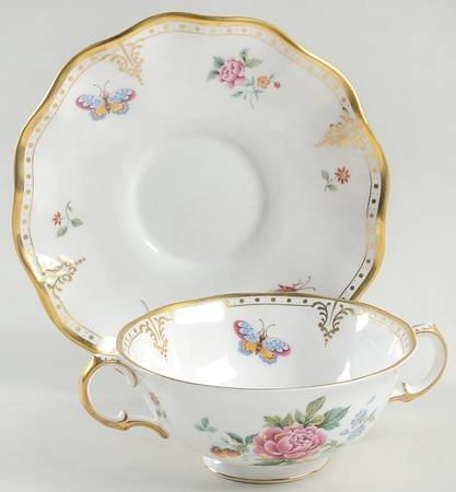 Derby Days (Royal Shape) Footed Cream Soup Bowl & Saucer Set