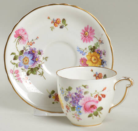 Derby Posies Flat Demitasse Cup & Saucer Set