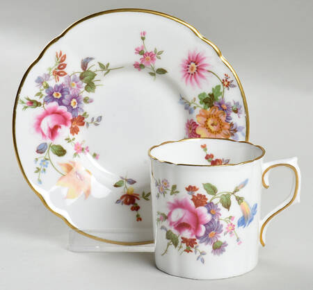 Derby Posies Flat Demitasse Cup & Saucer Set by Royal Crown Derby