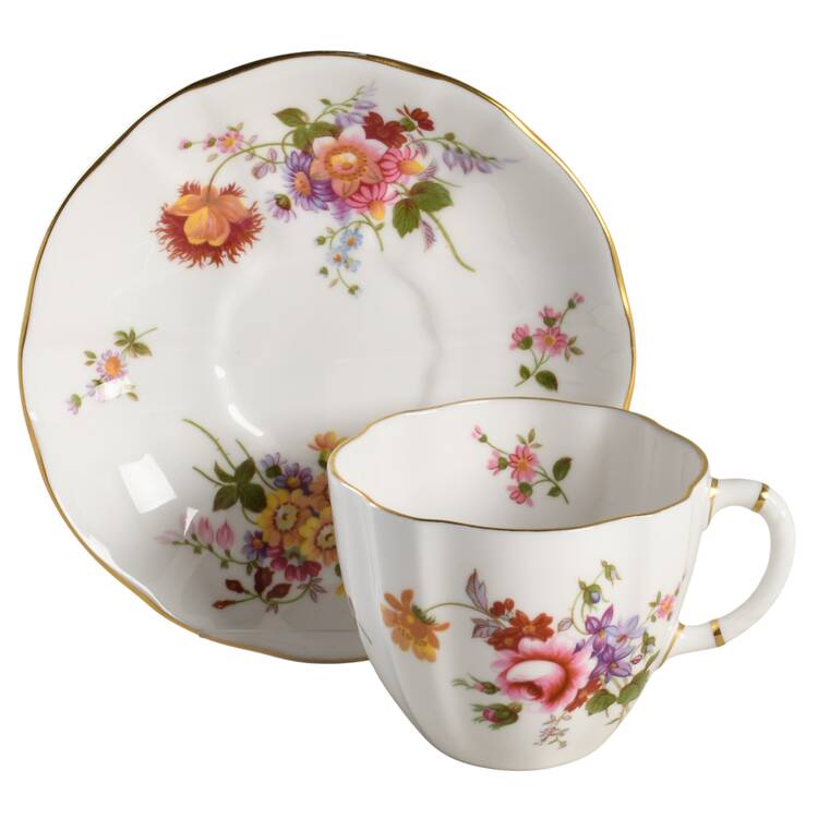 Derby Posies Flat Cup & Saucer Set