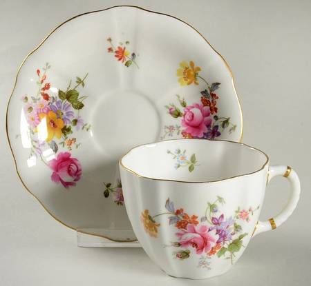 Derby Posies Flat Cup & Saucer Set