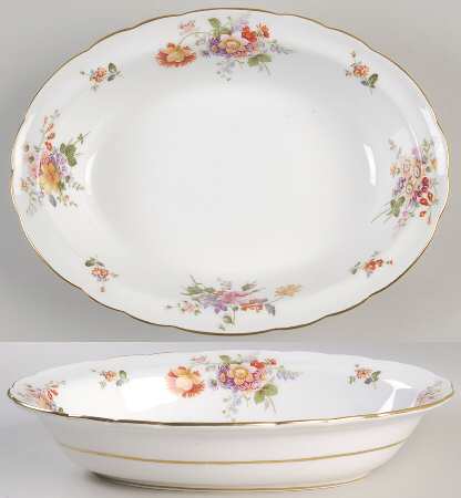 Derby Posies 9" Oval Vegetable Bowl