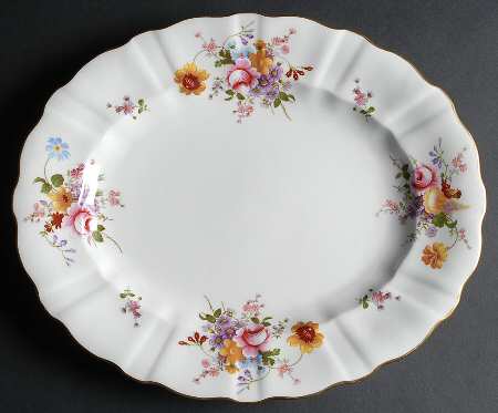 Derby Posies 14" Oval Serving Platter