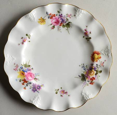 Derby Posies Embossed Sheffield Dessert Plate