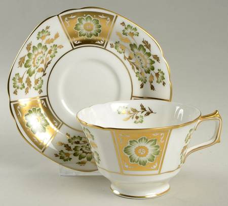 Derby Panel Green Breakfast Cup & Saucer Set